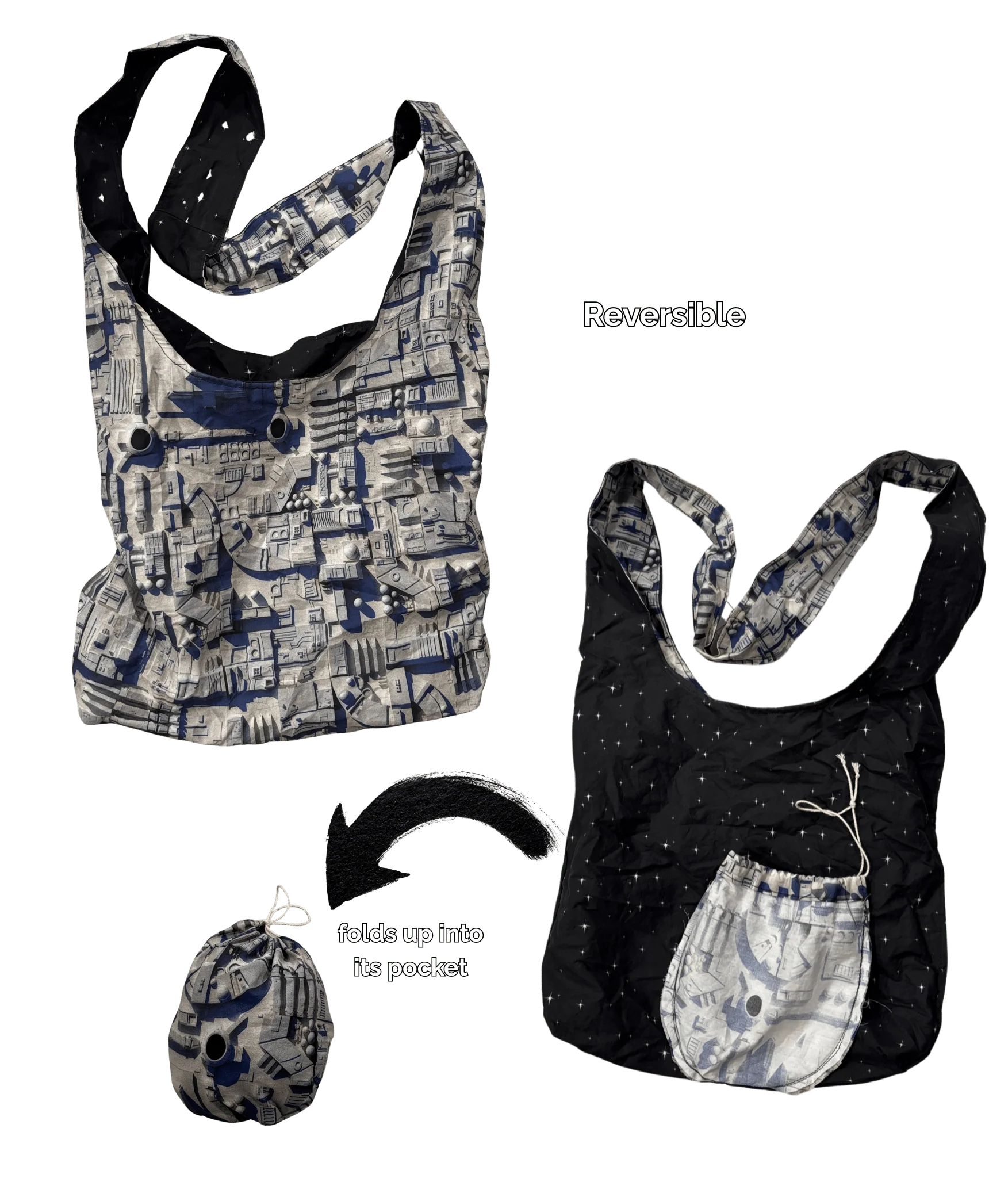 Hobo Bag - Cotton Reversible Double Layered - Image 12