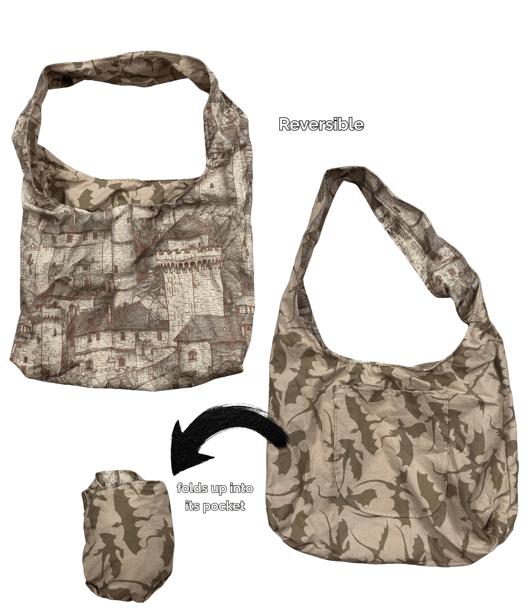 Hobo Bag - Cotton Reversible Double Layered - Image 6