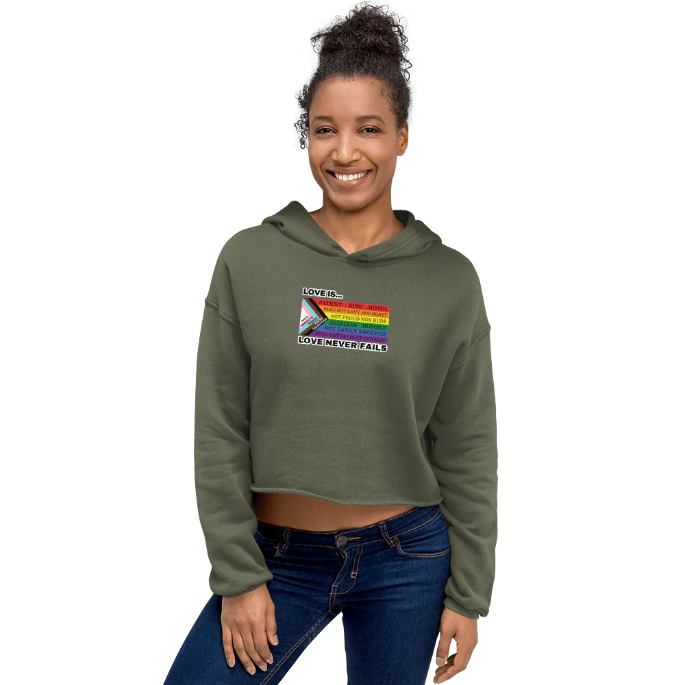 Love Never Fails Crop Hoodie - Image 12