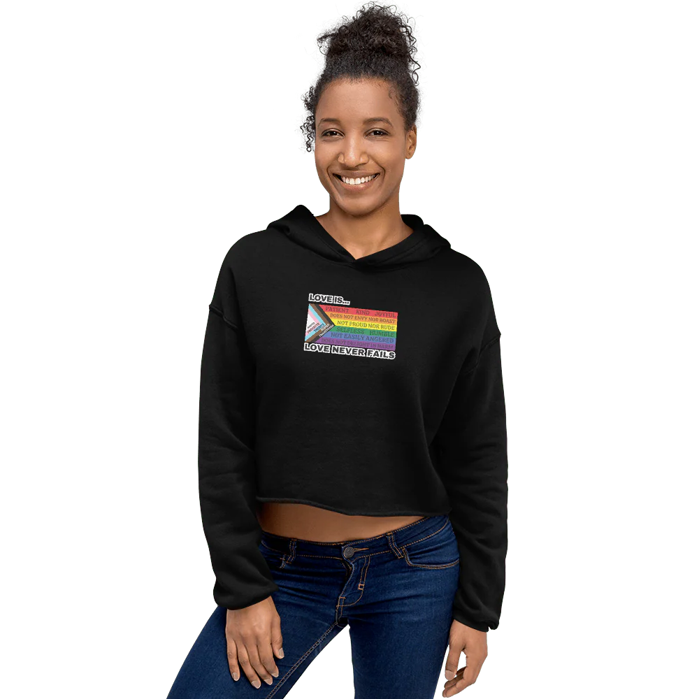Love Never Fails Crop Hoodie - Image 13