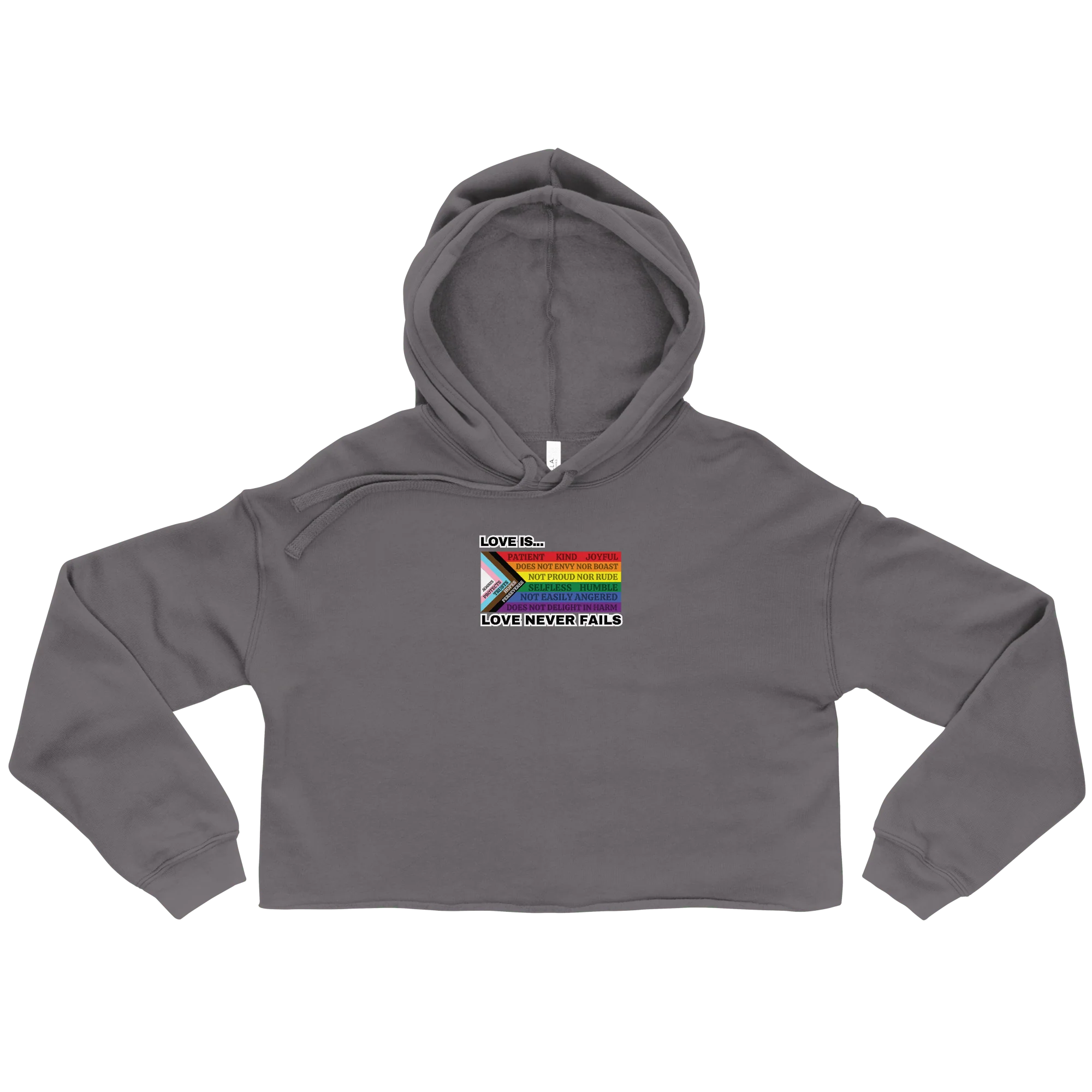 Love Never Fails Crop Hoodie - Image 6