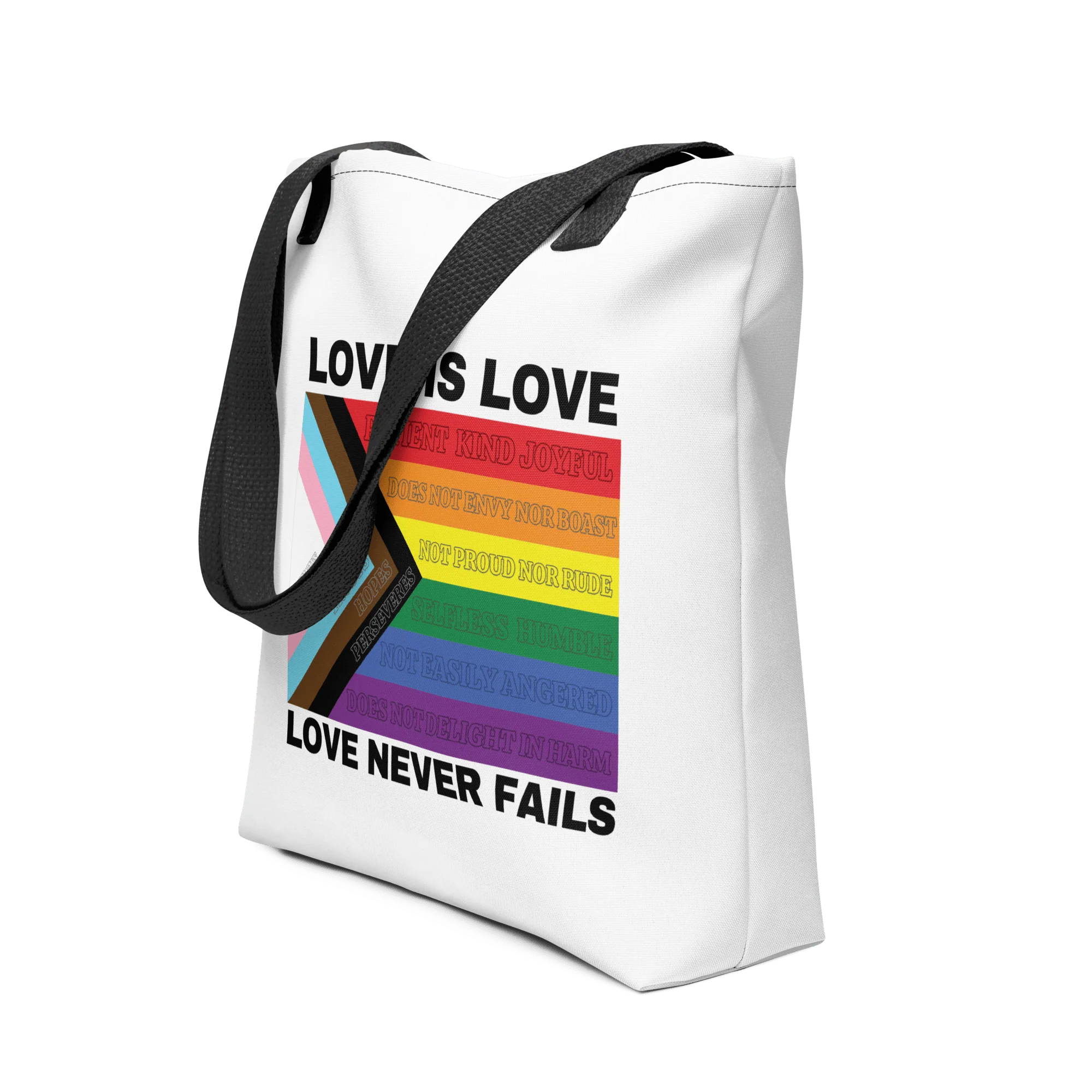 Love Never Fails Tote bag - Image 2